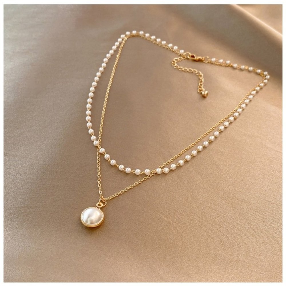 Luxury Pearl Double Necklace - Picture 4 of 7